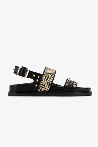 Valmenti Kadın Deri & Tekstil Siyah Deri Düz Sandalet 1141 505 Bn Sndlt Y26 Black Leather