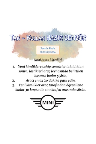 Mını Uyumlu Qqr Hazır Sensörlu Subap 36106790054 Tak-kullan