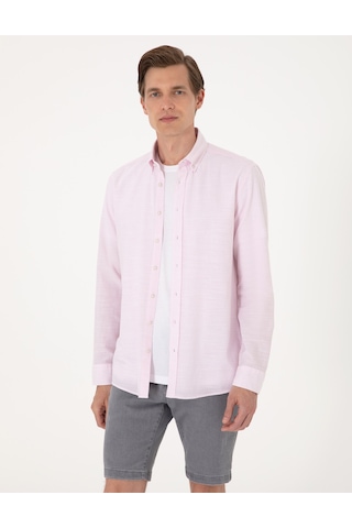 Pierre Cardin Erkek Nar Çiçeği Gömlek Desenli 50307101-vr239 Nar Çiçeği