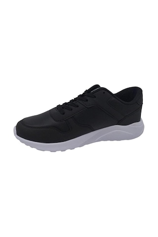 Luttoon 4154-24 Deri Anatomik Hafıza Taban Kadın Sneaker Siyah Beyaz Siyah