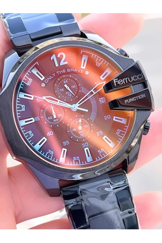 Ferrucci Diesel Kasa Çelik Kordon İç Kadran Özellikleri Aktif 2 Yıl Garantili Erkek Kol Saati E.fc05 Siyah