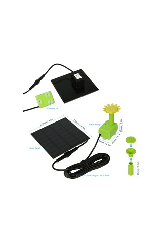 Xiyyadms Güneş Enerjili Süs Makyası - 7v 1.4w Süngerli Pompa, Çiçek Desenli Fışekler, Kuş Havuzu/ Bahçe/ Kayalık İçin Su Döngüsü Ve Dekorasyon