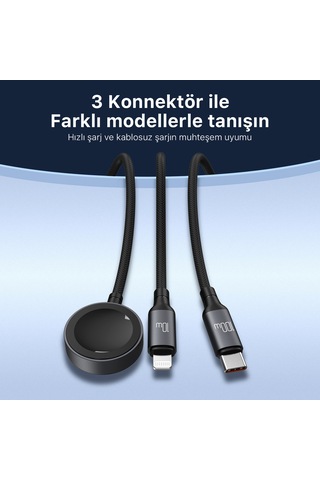 Bix BXA3W1 100 W Type-c Lightning Şarj Kablosu