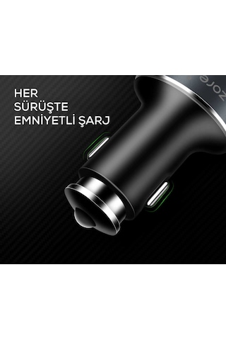 Kilifone - Araç Şarj Seti Zr-c502 2+2 - Siyah - T9690 Siyah