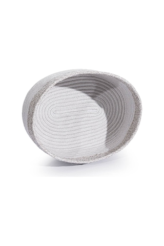 Koza Home Cesta El Yapımı Pamuklu Beyaz Gri Hasır Dekoratif Sepet 25x45 CM