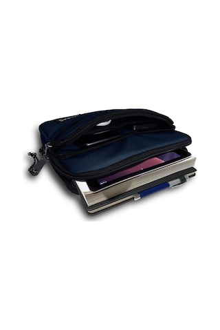 Jacbag Lacivert Üç Cepli Tablet Telefon Çantası - Erkek Çocuk/yetişkin Tablet Kılıfı