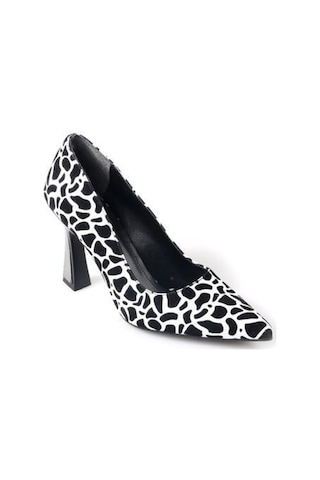 Papuçcity Dnz 03014 8,5 Cm Topuklu Kadın Desenli Stiletto Ayakkabı 001