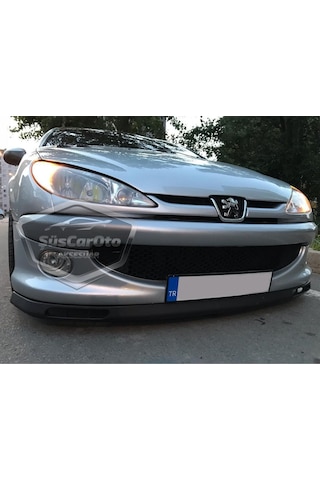 Peugeot 206 206+ 1998-2012 Uyumlu Üniversal Laguna Lip Esnek Ön Lip 2 Parça Tampon Altı Dil Karlık Ön Ek 00 Şüscaroto Aksesuar