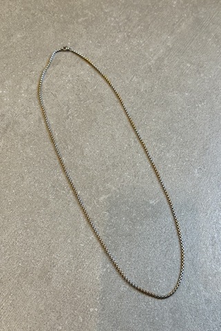 Örgü Model Şık Tasarım Silver Gold Renk Gümüş Ve Altın Renk 316l Çelik Zincir Kolye 65cm Altın - Gümüş