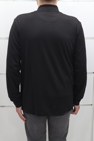 Santa Dmc Tekstil Erkek Düz Klasik Kesim Rahat Kalıp Polo Yakalı Tek Cep Kışlık Ince Sweat siyah