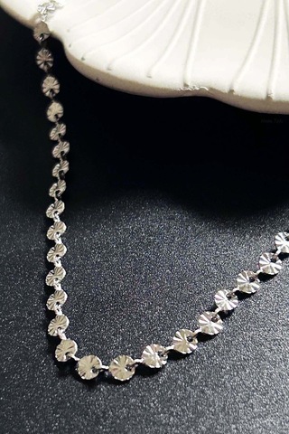 Paslanmaz Çelik Pul Kolye 416, Gümüş Rengi Gümüş