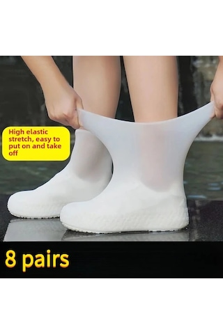 Willowhaven 8 Çift Su Geçirmez Lateks Ayakkabı Kılıfı - Yeniden Kullanılabilir, Dayanıklı, Kaymaz, Pembe Renk, Unisex Tek Beden Altın