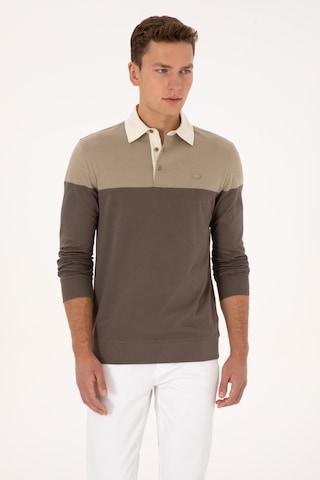 U.S. Polo Assn. Erkek Regular Fit Polo Yaka Açık Haki Sweatshirt 50316428-VR183