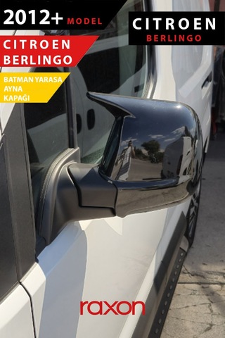Citroën Berlingo 2012+ Batman & Yarasa Ayna Kapağı Parlak Piano Black Sport