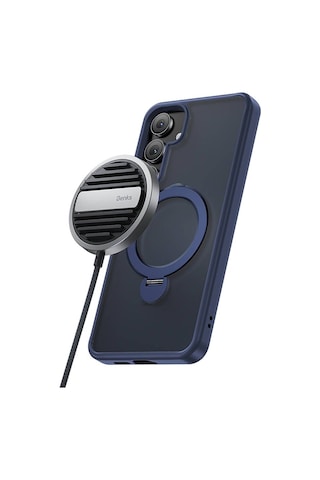 Galaxy S25 Plus Kılıf M-safe Şarj Uyumlu Benks Standlı Mist Protective Kapak Mavi