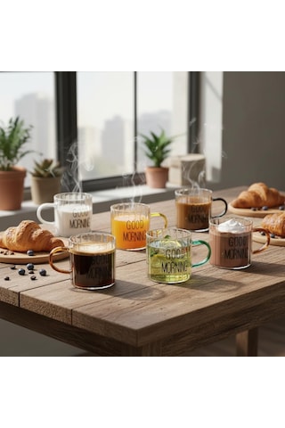 Tr 6'li Borosilikat Cam Espresso Ve Türk Kahvesi Fincanı Seti 90 Ml - Düz Ve Rölyefli Seçenekli Tabaksız Mini Ku Genel