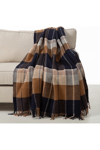 Mudo Home Scotch Battaniye Lacivert Bej 150x200 Diğer