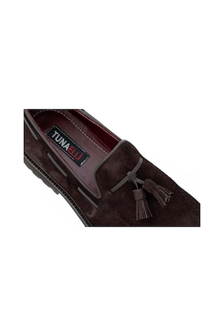 Tuna Hakiki Süet Deri Eva Taban Loafer Model Erkek Ayakkabı - 1641 Kahverengi