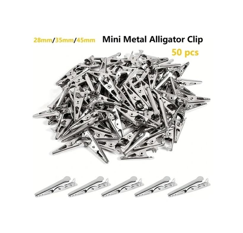 Trendooze Sunshine022 50 Adet 45mm Metal Yaylı Kıskaç Laboratuvar Test Kablolama