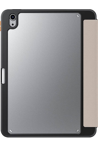 Apple Uyumlu iPad  Air 11 2025 M3 Kılıf Skinarma Kabartma Baskı 360 Tam Koruma Arkası Şeffaf Standlı Gamma Gold