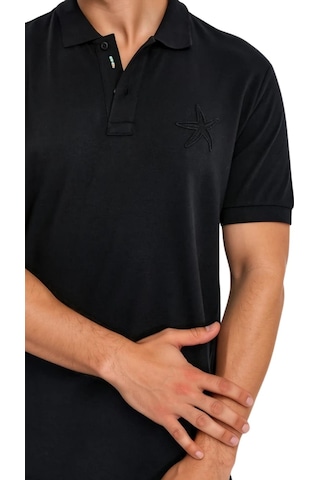 Arma Ar-ma Erkek Polo Yaka Tişört Resim Baskili Örme Kumaş Regular Fit %100 Pamuk 30/1 Çift Toplama Penye Pike Y31374357802 Siyah-s1