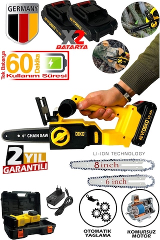 Deko DEK2190 Çift Akülü Dal Budama Testeresi