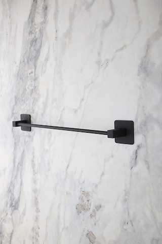 Siyah Kare Uzun Havluluk, Yapışkanlı Ve Vidalı Montajlı Duvara Monte Havlu Askısı, Mat Siyah Banyo Aksesuarı Sku: Smg8690010151100 Diğer