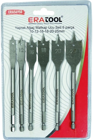 Yaprak Ağaç Matkap Ucu Seti 6 Parça 10-12-16-18-20-25mm Era56950 Eratool