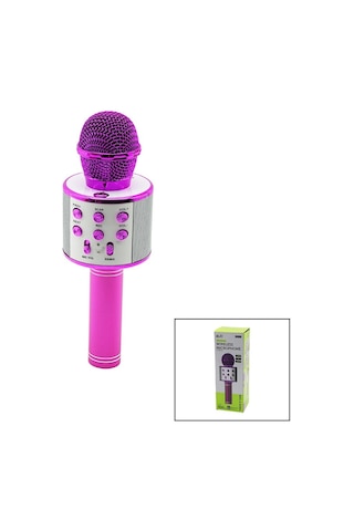 Wireless Mikrofon Karaoke - Hoparlör Usb Şarjlı Usb - Tf - Aux Renkli Krom Kaplama Pil:800mah - Dc 5v Bls-25 5580
