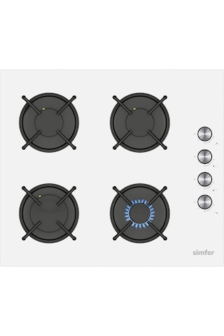 Simfer 4 Fonksiyon Trend Mekanik Beyaz Power Turbo 2'li Ankastre Set ( Fırın + Ocak)