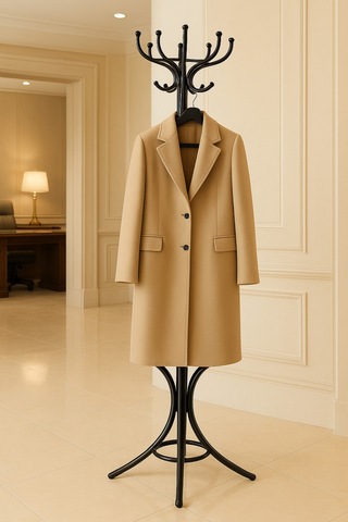 Lüks Siyah Kalın Metal Den Portmanto Askılık Üreticiden 100 Kg Kapasiteli Siyah