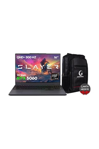 Game Garaj Slayer R9T-5060-C2 R9-8945HX 32 GB 2 TB SSD RTX5060 16" Dos Dizüstü Bilgisayar