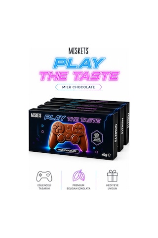 Miskets Play The Taste Gamer Oyun Konsolu Şekilli Sütlü Çikolata 4'lü Set