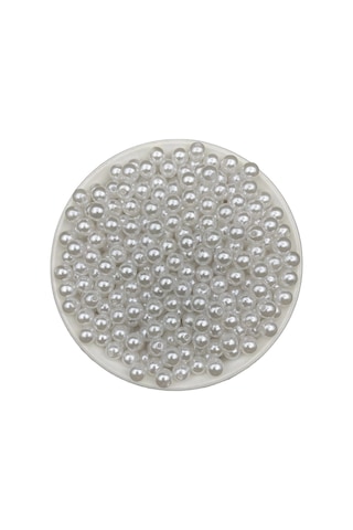 8mm Beyaz Renk Lüks / Lüx Kaplama Plastik Inci Boncuk ,takı Yapım Boncuğu 50gr, 200 Adet