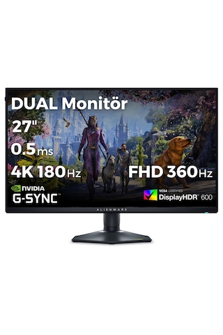 Dell Alienware AW2725QF 27" 0.5 MS 4K 180 Hz - FHD 360 Hz G-Sync IPS Dual Gaming Monitör