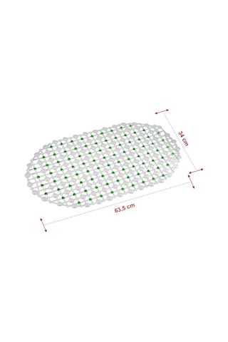 Efe Mark Eko Serisi Banyo - Küvet İçi Kaydırmaz Vantuzlu Oluklu Oval Paspas 63 X 34 Cm, Yeşil Sku: Smg8690010226914 21 x 21