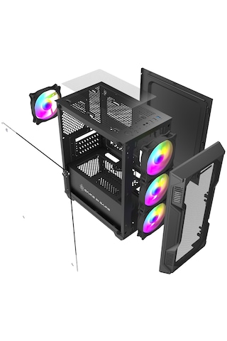 Game İn Game Speed 4x12cm Argb Fan Mesh Panel Temper M.atx Kasa