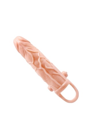 Red Fox 5 Cm Dolgu Uzatmalı 10 Fonksiyonlu Çift Titreşimli Penis Kılıfı Prezervatif Vibratör