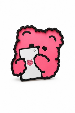 Kemboss Pembe Ayıcıklı Bardak Altlığı 2'li Set - Pvc Kaydırmaz Bardak Altlığı Kahve Kupa Çay Bardağı Altlığı Masa Koruyucu Çok Renkli