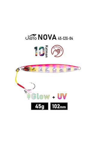 Jig, Zoka, Suni Yem, Glow Uv Metal Jig, 45gr 10cm Jıgto Nova-45
