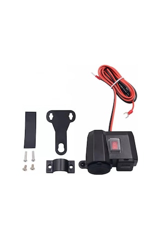 Motosiklet Çift Port Usb Şarj Voltmetre Ve Çakmak Yuvası