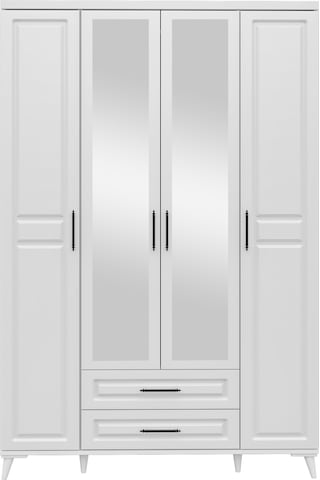 Gözde 4 Kapaklı Komple Mdf Aynalı Beyaz Gardırop