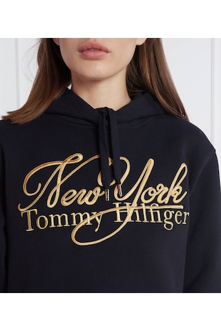 Tommy Hilfiger Newyork Bayan Kapşonlu Sweatshirt Siyah