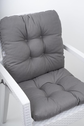 Neva Pofidik Antrasit Arkalıklı Sandalye Minderi Özel Dikişli Bağcıklı 44x84 Cm Antrasit