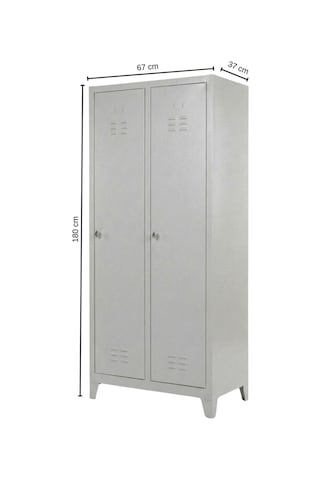 2 Kapaklı Ekonomik Soyunma Dolabı 67x37x180 Gri