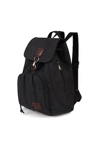 Kadınlar İçin Tuval Sırt Çantası Çanta - 15.7 İnç Laptop Çantası Siyah