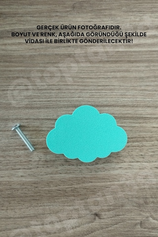 3 Adet - Turkuaz Bulut Dolap Kulpu, Modern Mobilya Kulpu, Bulut Kulp Kulp Vidası Dahildir Sarı