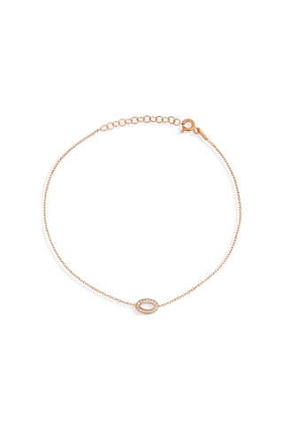 Argentum Concept Zirkon Taşlı 925 Ayar Gümüş Elips Halhal - H001301 Pembe