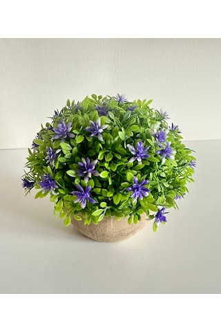 Premium Saksılı Yapay Çiçek Dekoratif Masaüstü Bitkisi 13x16 Cm Çok Renkli
