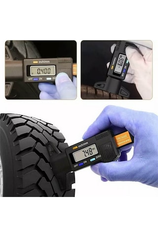 0-25.4mm Dijital Göstergeli Araç Lastik Diş Derinlik Ölçer Kumpası - Kp6